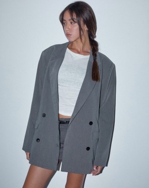 Women's Motel Rocks Ardea Double Breasted Blazers Grey | OWE4986WP