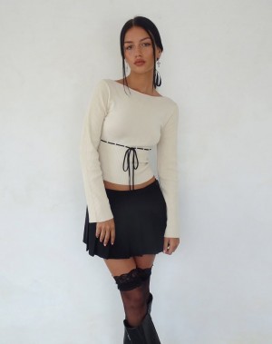 Women's Motel Rocks Awdella Knitted Long Sleeve T Shirts Beige | HGK2253TA