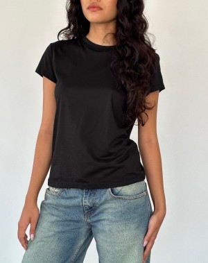 Women's Motel Rocks Clio Baggy Tee T Shirts Black | TLY8119QS