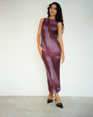 Women's Motel Rocks Fayola Printed Maxi Dress Red | QMX575VD