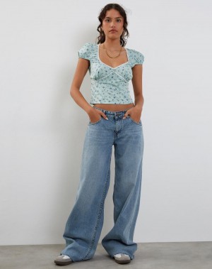 Women's Motel Rocks Laz T Shirts Green | HFW1639CE