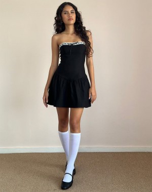 Women's Motel Rocks Manisha Mini Dress Black White | CAD5279UZ