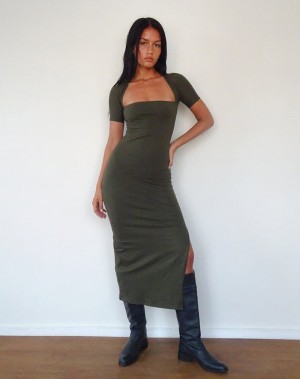 Women's Motel Rocks Quala Midi Dress Green | BCF7736EG