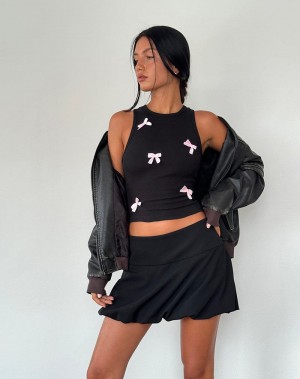Women's Motel Rocks Rave Top Vest Black Pink | JBQ7597XN