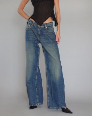 Women's Motel Rocks Roomy Extra Wide Low Rise Jeans Light Blue | WTA491IK