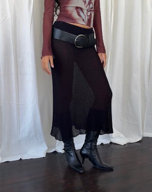 Women's Motel Rocks Tanisha Midi Skirts Black | IBB513CC