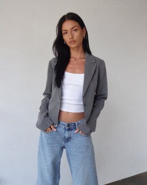 Women's Motel Rocks Walid Cropped Blazers Grey | TQV2422LE