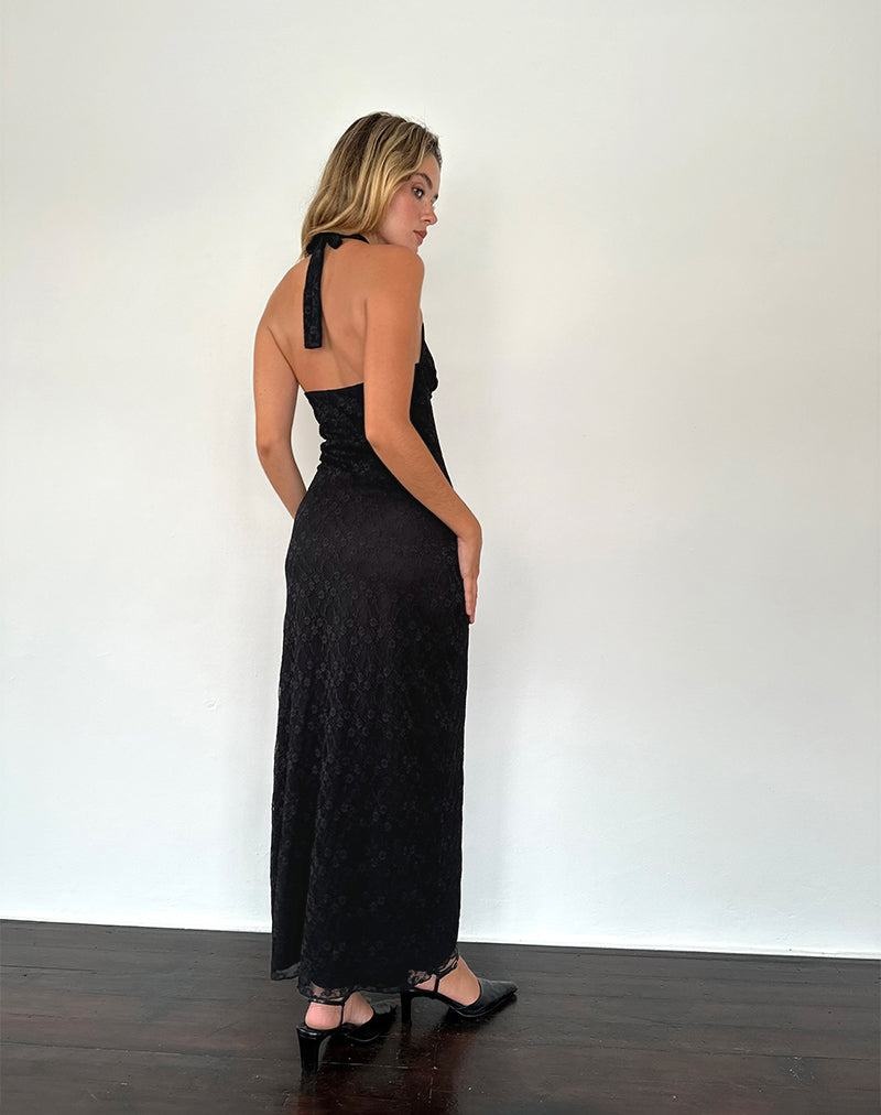 Women's Motel Rocks Atma Halterneck Maxi Dress Black | YLX5834GL