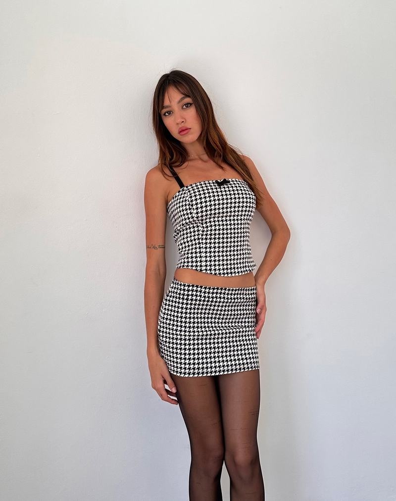 Women's Motel Rocks Bebeka Micro Mini Skirts Black White | APZ2336TV