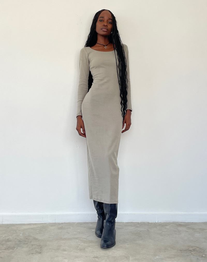 Women\'s Motel Rocks Belila Long Sleeve Maxi Dress Green Grey | QTS4225UC