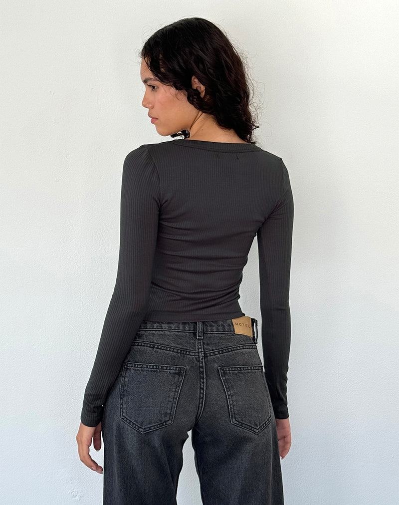 Women's Motel Rocks Binlo Extra Long Sleeve T Shirts Black | YPH9462IL