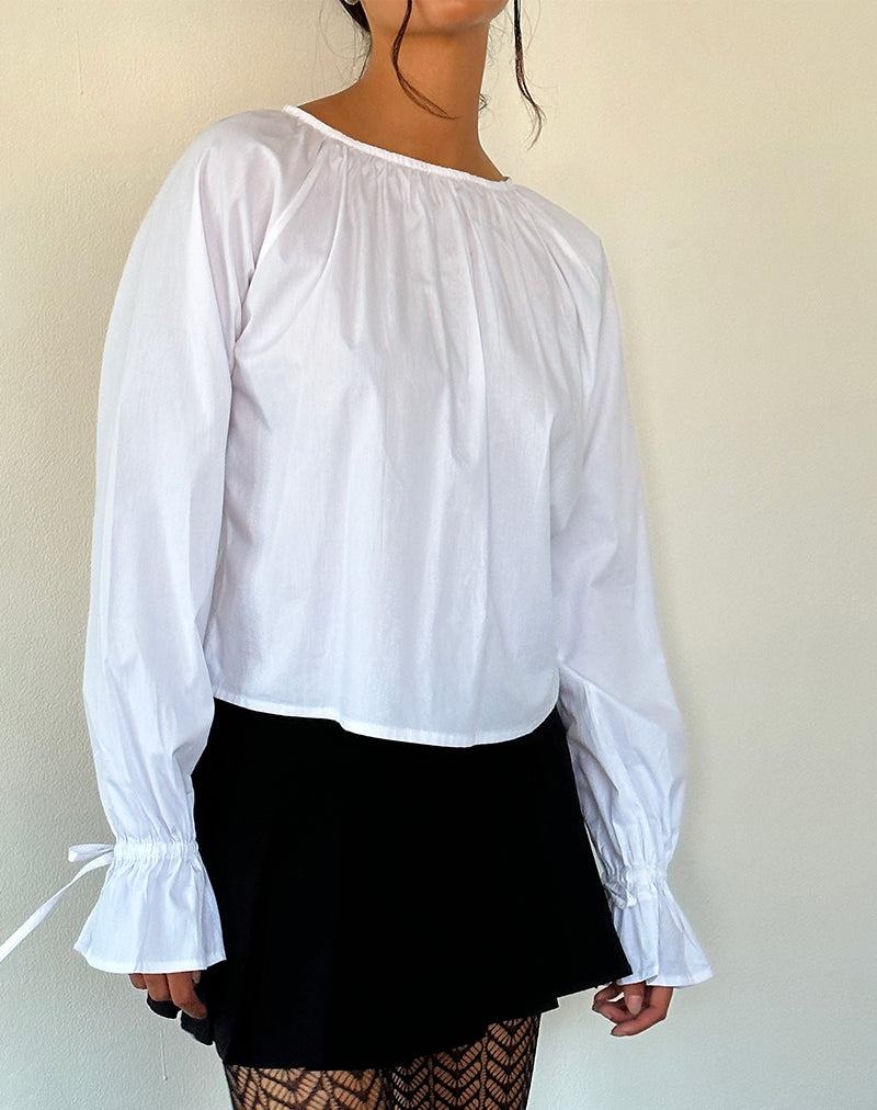 Women's Motel Rocks Bulila Tie Sleeve Blouse White | FUG7238HW