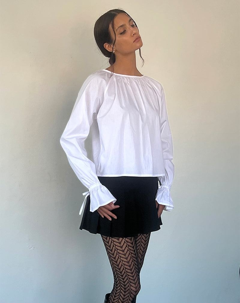 Women\'s Motel Rocks Bulila Tie Sleeve Blouse White | FUG7238HW