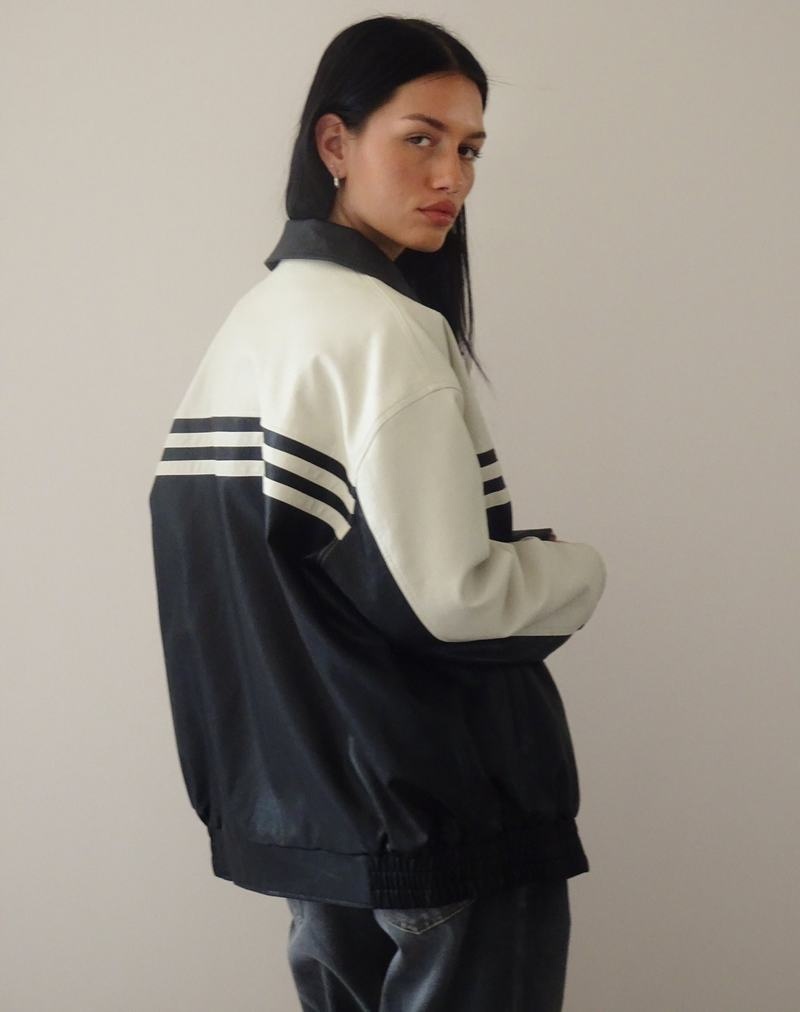 Women's Motel Rocks Calista Leather Jackets Black White | DZX448XC