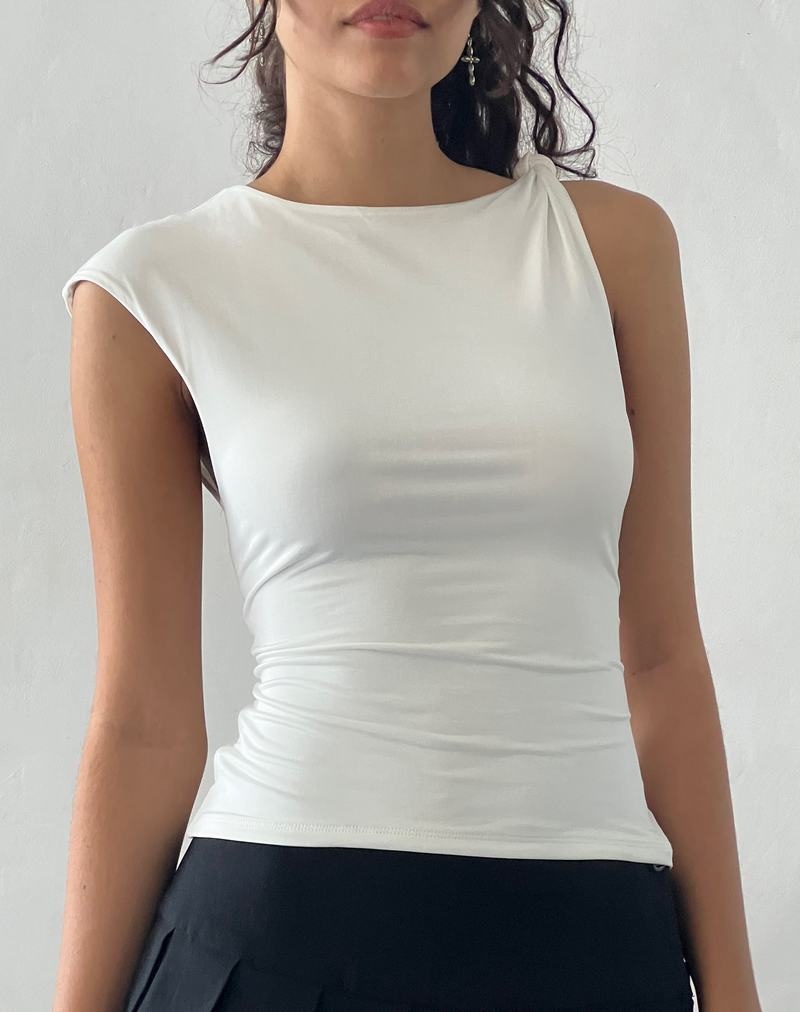 Women's Motel Rocks Cambrie Asymmetric Sleeveless Top Vest White | MSV5229HL