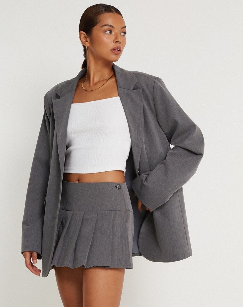 Women's Motel Rocks Casini Pleated Micro Skirts Grey | KFS7215GX