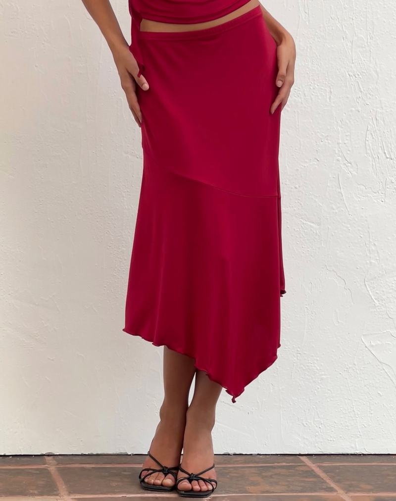 Women's Motel Rocks Cinta Low Rise Midi Skirts Red | IDM524VM