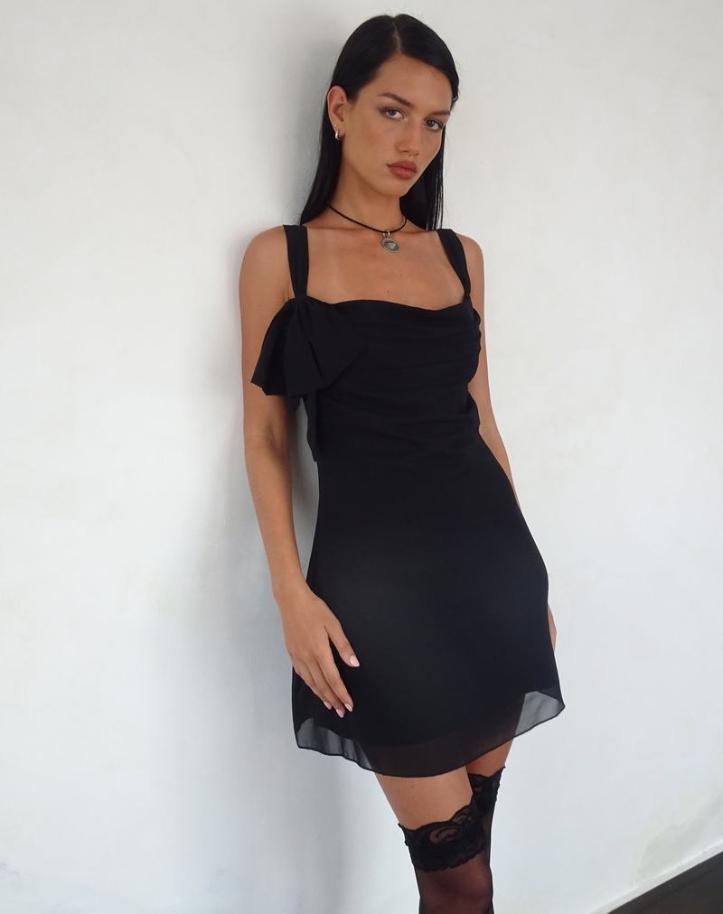 Women's Motel Rocks Coraline Bow Mini Dress Black | GKI8385TN