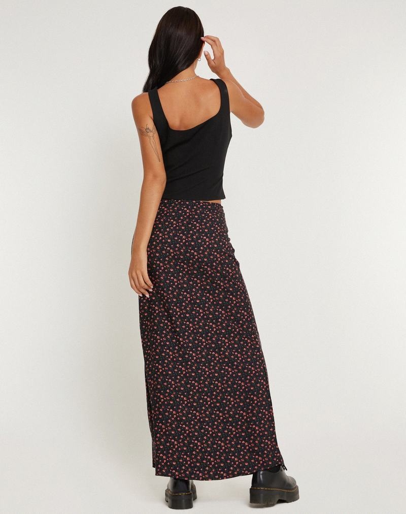 Women's Motel Rocks Easton Maxi Skirts Dark Pink Black | BKX1296ET