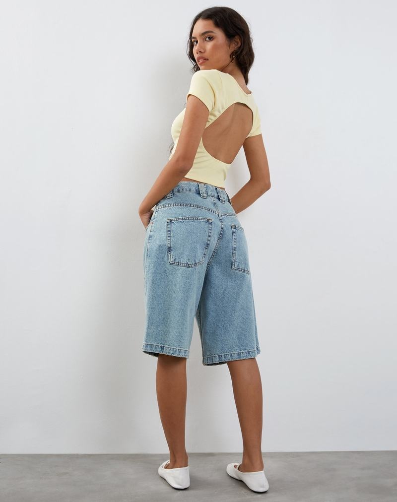 Women's Motel Rocks Elyto Ribbed Open Back T Shirts Cream White | KHT4526KW