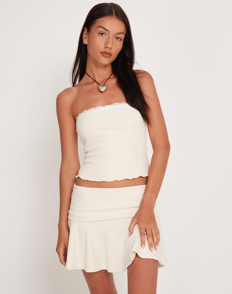 Women's Motel Rocks Ernie Rib Bandeau White | BCU791WU