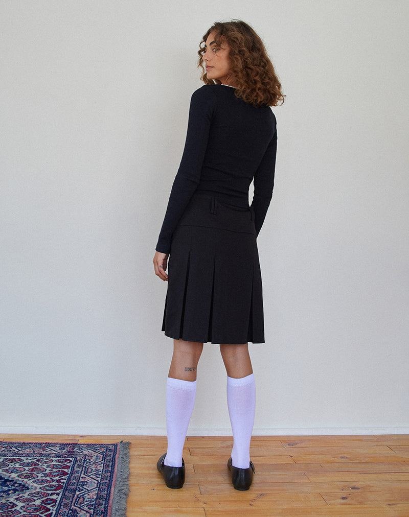 Women's Motel Rocks Fermi Pleated Midi Skirts Black | TNG7367EC