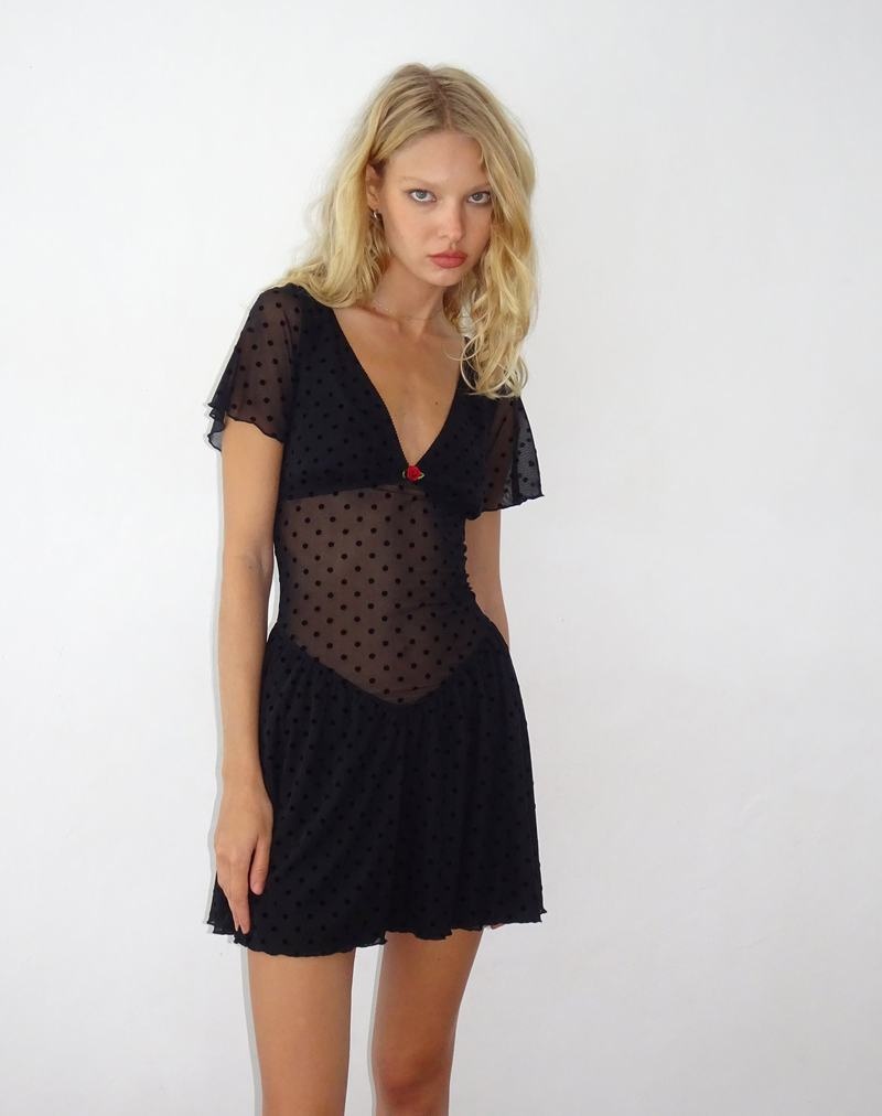 Women's Motel Rocks Geni Mini Dress Black | WDK2243YH