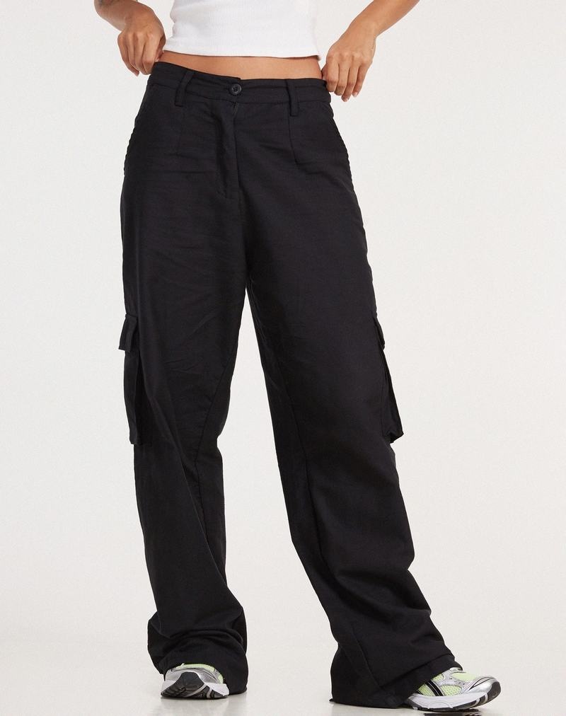Women's Motel Rocks Jita Cargo Trousers Black | CWA587KE