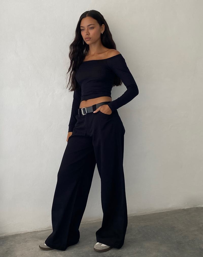 Women's Motel Rocks Kaomy Wide Leg Trousers Black | RZD6213BR