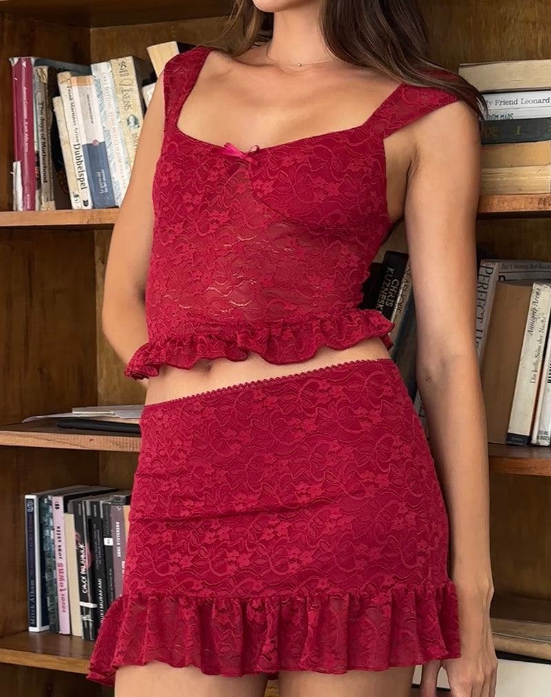 Women's Motel Rocks Krecia Mini Skirts Dark Red | DZU5100YZ