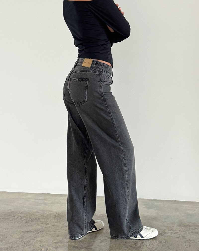 Women's Motel Rocks Low Rise Parallel Jeans Black Grey | ASE2840GX