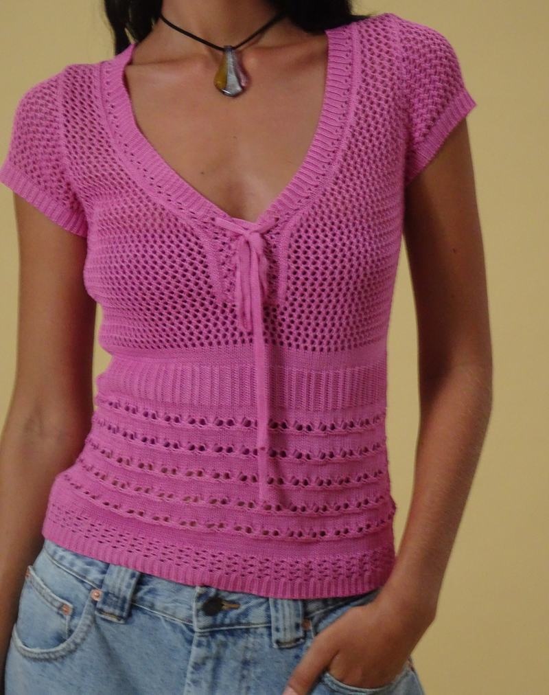 Women's Motel Rocks Maika Knitted Top Jumpers Pink Rose | WVR1558LR