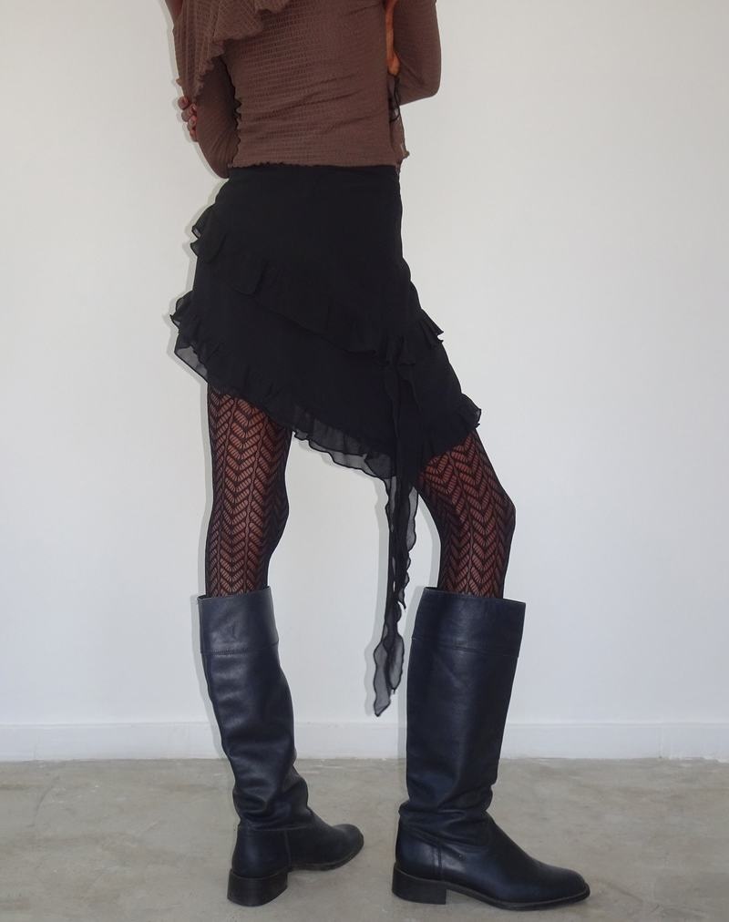 Women's Motel Rocks Malinna Ruffle Mini Skirts Black | FBE5557CP