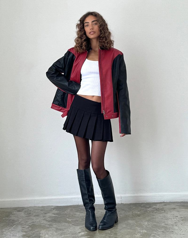 Women's Motel Rocks Marion Pu Biker Jacket Red Black | ALI4446MH