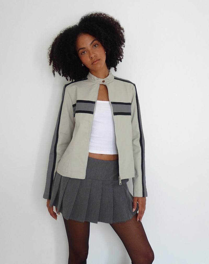 Women\'s Motel Rocks Motel X Jacquie Oliver Zip Up Jackets Grey Dark Grey | UUE2786LB