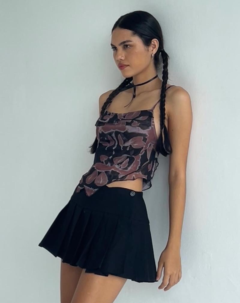 Women's Motel Rocks Motel X Olivia Neill Casini Pleated Micro Skirts Black | LOA1869LN