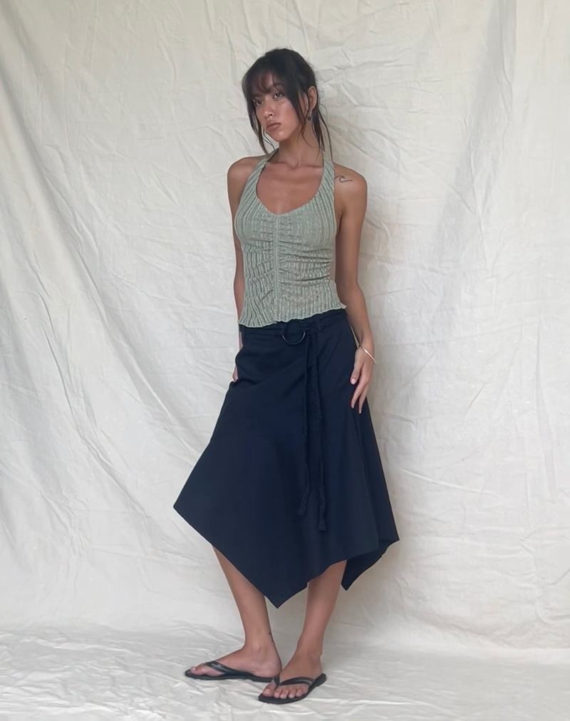 Women's Motel Rocks Nejusi Asymmetric Midi Skirts Black | JLC2892RV