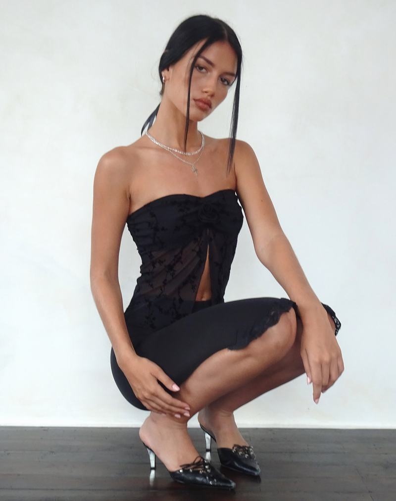 Women's Motel Rocks Nicola Butterfly Cropped Tops Black | IVB4336JL
