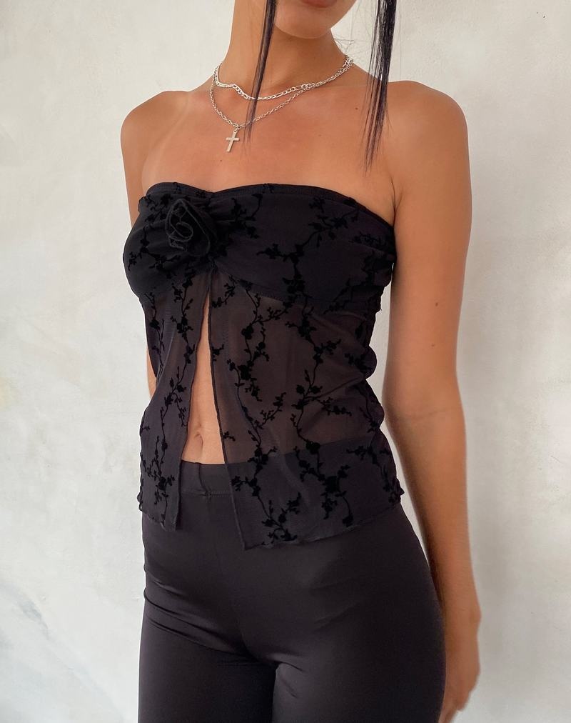Women\'s Motel Rocks Nicola Butterfly Cropped Tops Black | IVB4336JL