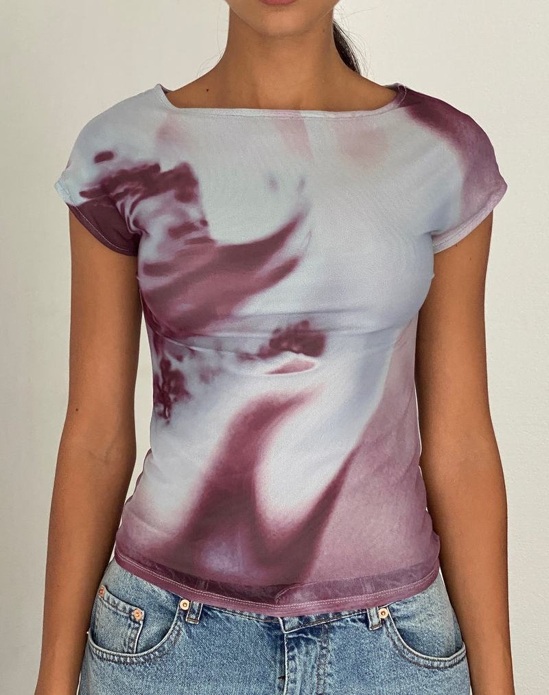 Women\'s Motel Rocks Nova T Shirts Grey Purple | VDH7827HU