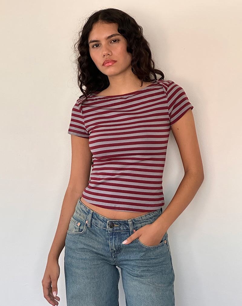 Women's Motel Rocks Ralina Short Sleeve Top T Shirts Grey | QIN9317TC
