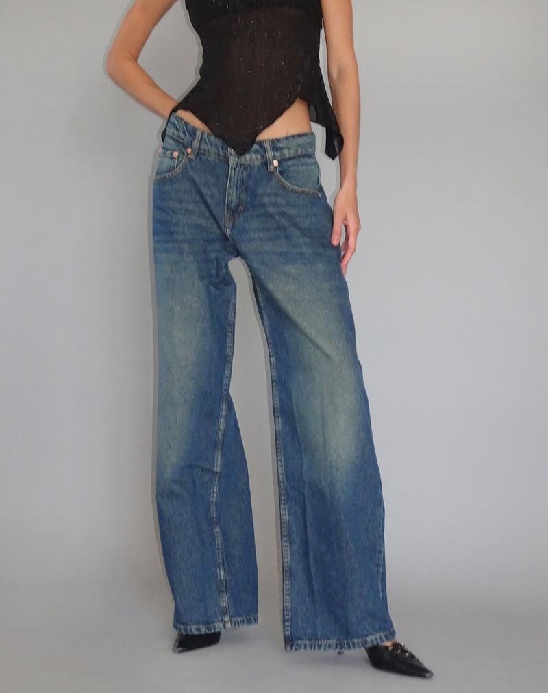 Women\'s Motel Rocks Roomy Extra Wide Low Rise Jeans Light Blue | WTA491IK
