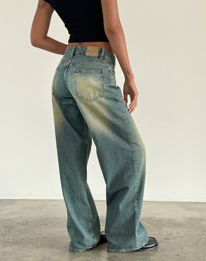 Women's Motel Rocks Roomy Extra Wide Low Rise Jeans Green | XWF8052BD