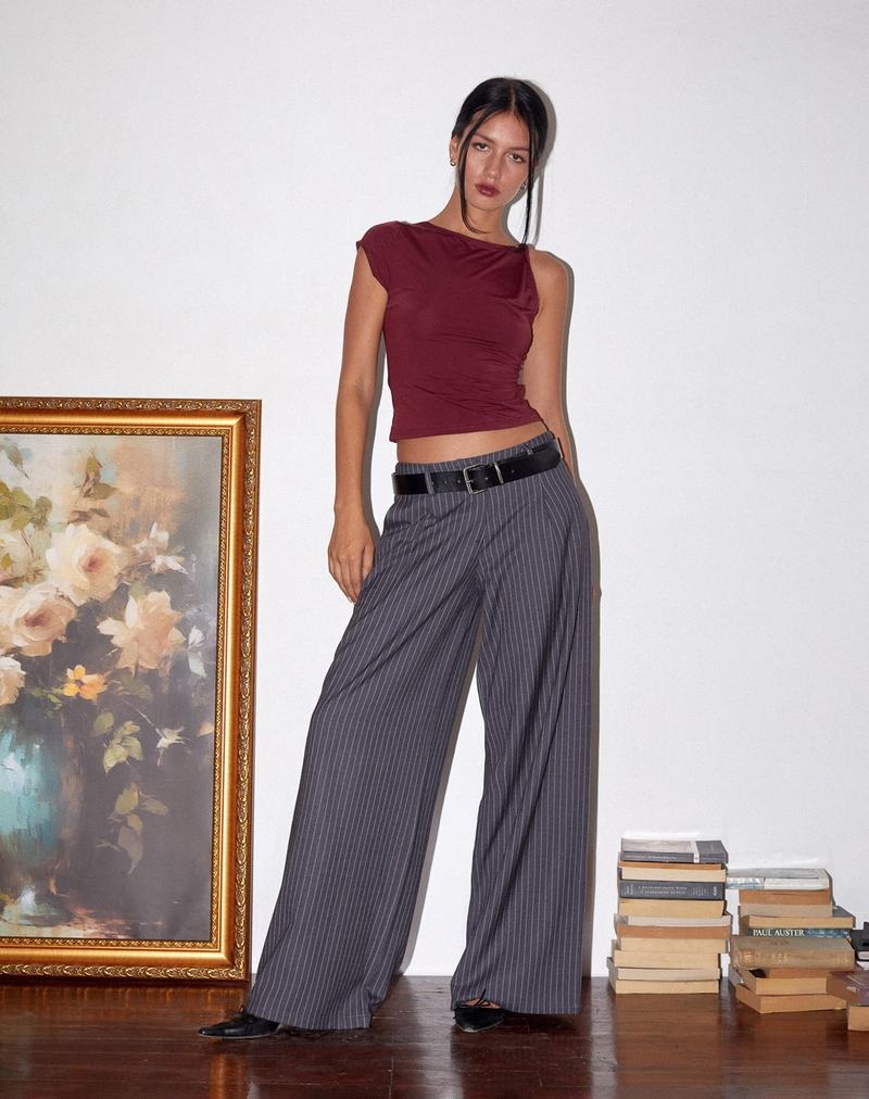 Women's Motel Rocks Sagawa Tailored Trousers Dark Grey | EDU450KI