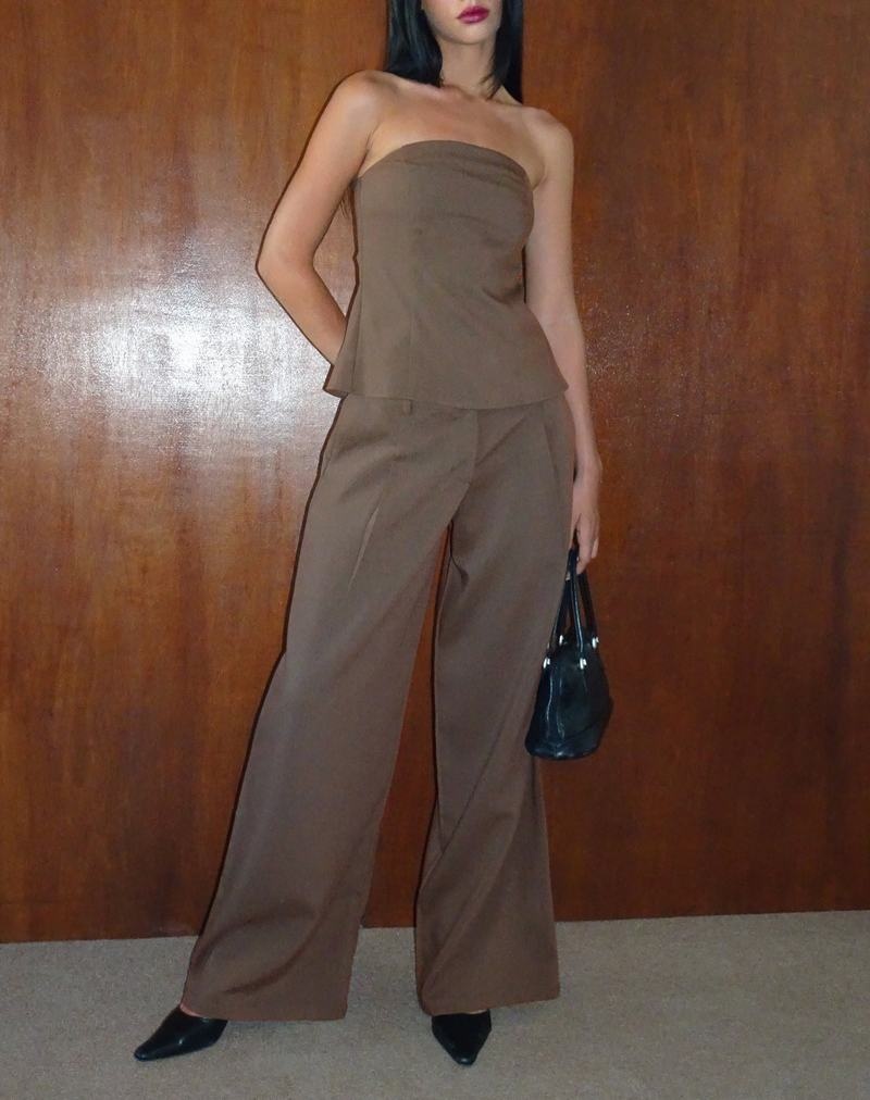 Women's Motel Rocks Salisu Wide Leg Trousers Grey Brown | SLN10015AG