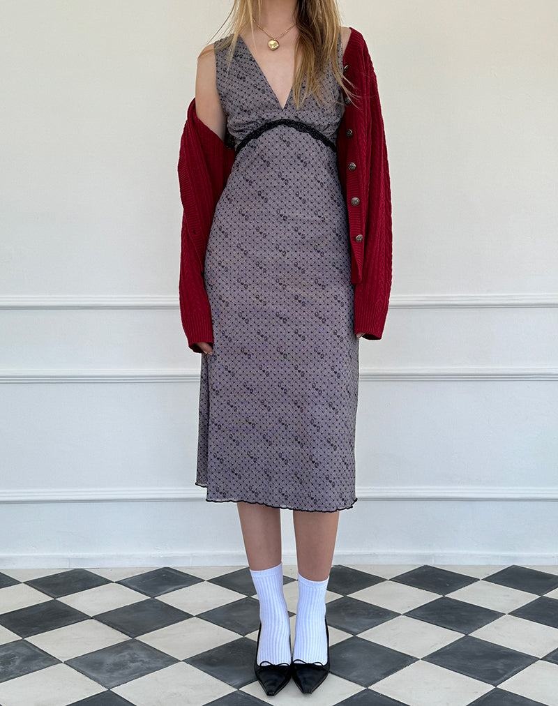 Women\'s Motel Rocks Vasida Mesh Midi Dress Grey | WXK5940LL