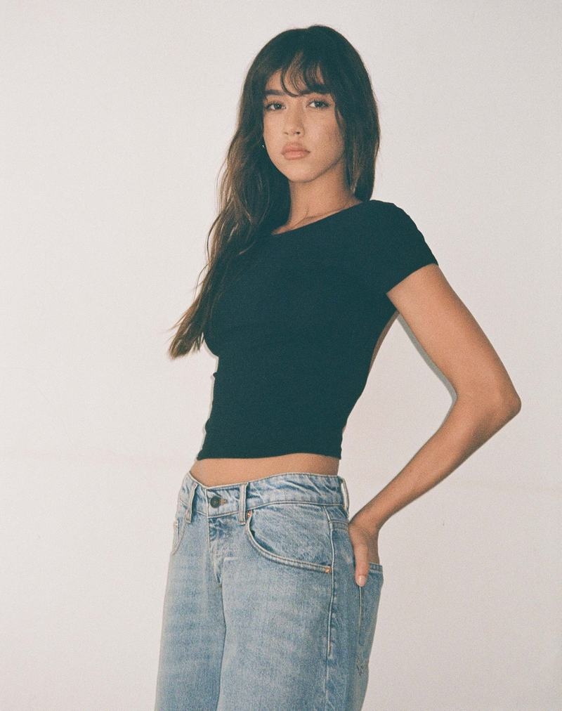 Women's Motel Rocks Xiwang Cropped Tops Black | XTE4250YS