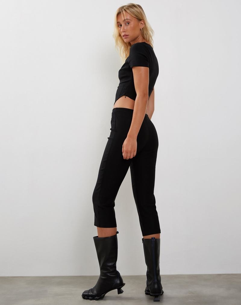 Women's Motel Rocks Yahia Corset T Shirts Black | BPJ8298YL