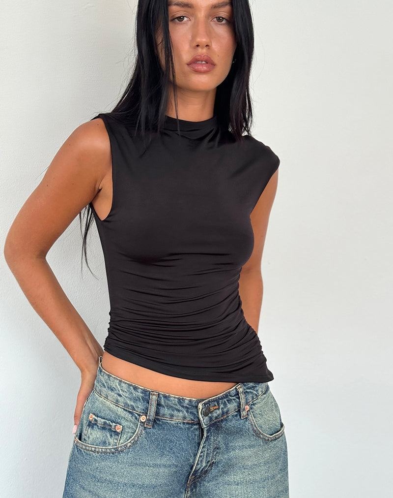 Women's Motel Rocks Yeseo Tank Slinky Top T Shirts Black | LKX3194AG