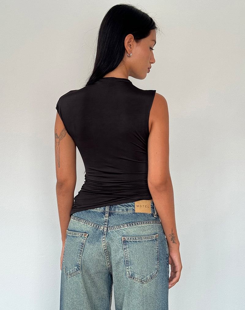Women's Motel Rocks Yeseo Tank Slinky Top T Shirts Black | LKX3194AG